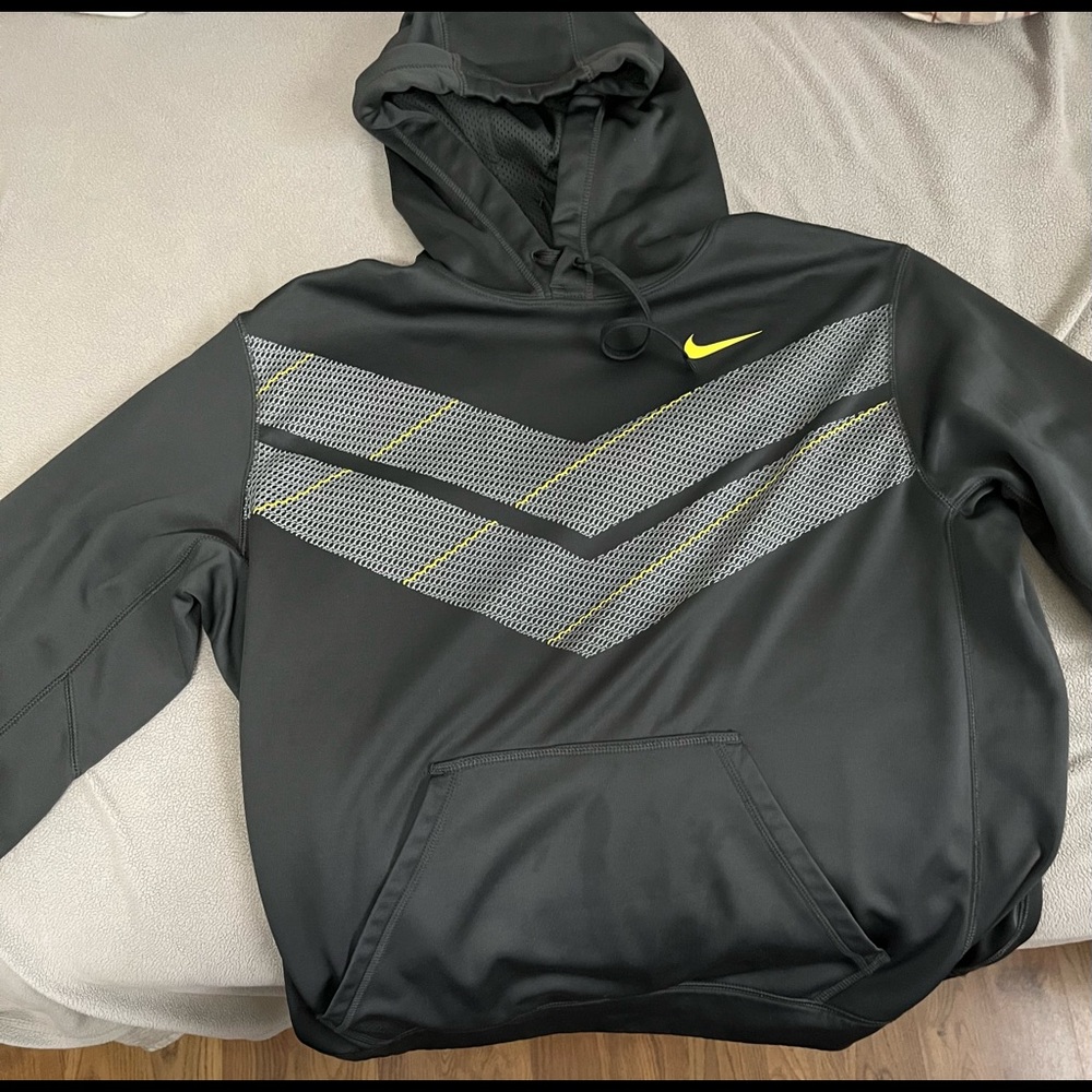 XL gray/neon green Nike Hoodie
